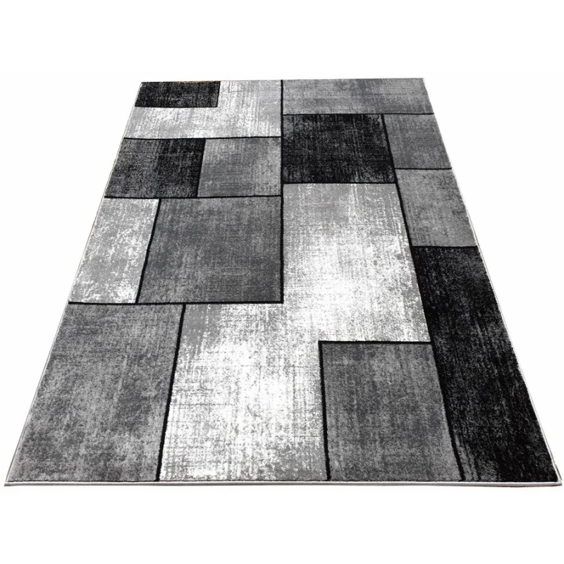Kusový koberec 180x260 cm DEMIAN - šedý / černý / bílý