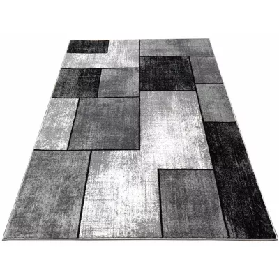 Kusový koberec 180x260 cm DEMIAN - šedý / černý / bílý