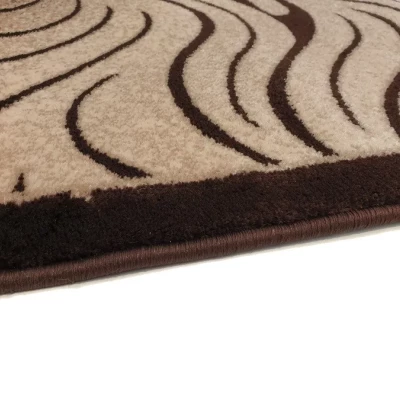 Moderní obdélníkový koberec 200x400 cm DEMIAN - hnědý / béžový