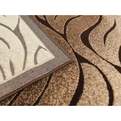 Moderní obdélníkový koberec 200x400 cm DEMIAN - hnědý / béžový