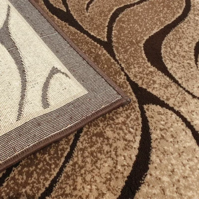 Moderní obdélníkový koberec 160x220 cm DEMIAN - hnědý / béžový