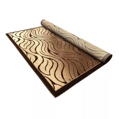 Moderní obdélníkový koberec 140x190 cm DEMIAN - hnědý / béžový