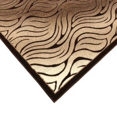 Moderní obdélníkový koberec 140x190 cm DEMIAN - hnědý / béžový