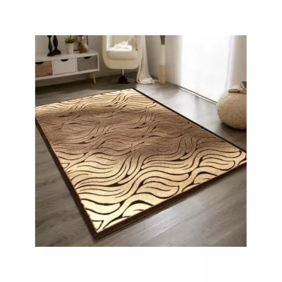 Moderní obdélníkový koberec 140x190 cm DEMIAN - hnědý / béžový