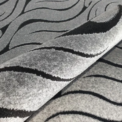 Moderní obdélníkový koberec 150x300 cm DEMIAN - šedý / černý