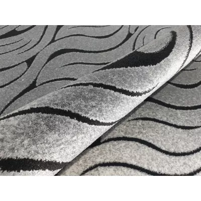 Moderní obdélníkový koberec 150x300 cm DEMIAN - šedý / černý