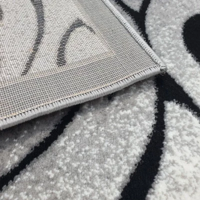 Moderní obdélníkový koberec 150x300 cm DEMIAN - šedý / černý