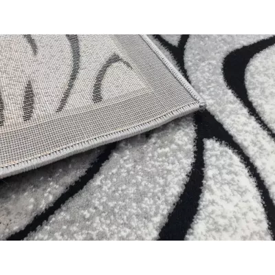 Moderní obdélníkový koberec 150x300 cm DEMIAN - šedý / černý