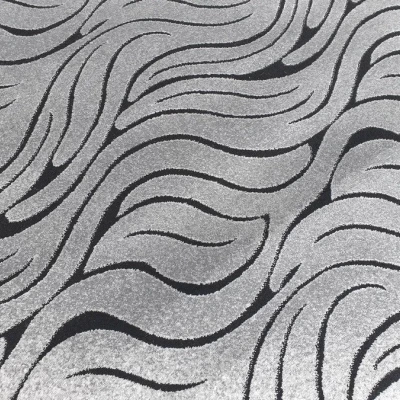 Moderní obdélníkový koberec 150x300 cm DEMIAN - šedý / černý