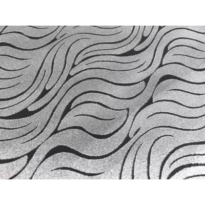 Moderní obdélníkový koberec 150x300 cm DEMIAN - šedý / černý