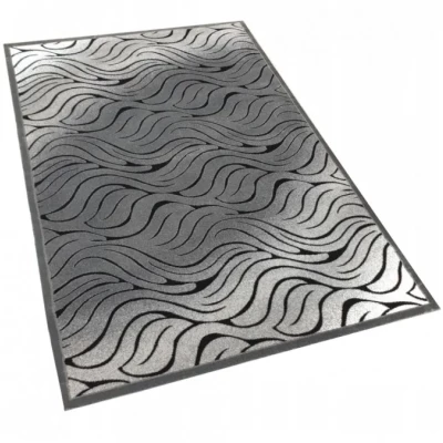 Moderní obdélníkový koberec 150x300 cm DEMIAN - šedý / černý