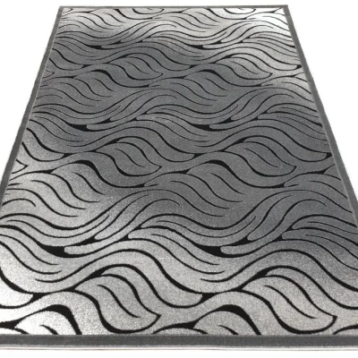 Moderní obdélníkový koberec 150x300 cm DEMIAN - šedý / černý