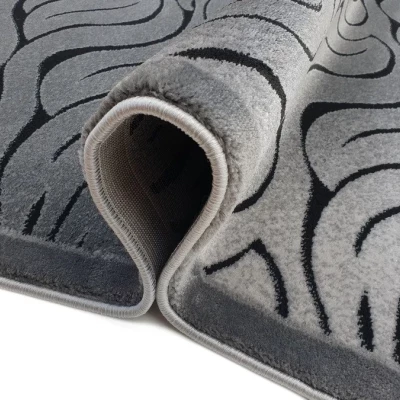 Moderní obdélníkový koberec 150x300 cm DEMIAN - šedý / černý