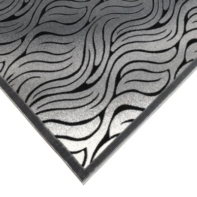 Moderní obdélníkový koberec 150x300 cm DEMIAN - šedý / černý