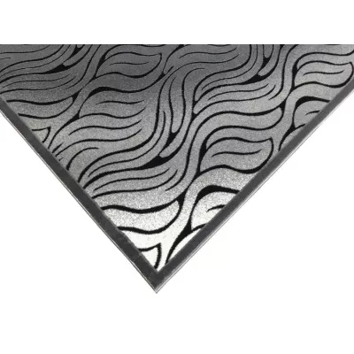 Moderní obdélníkový koberec 150x300 cm DEMIAN - šedý / černý