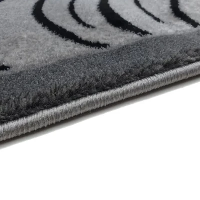 Moderní obdélníkový koberec 150x300 cm DEMIAN - šedý / černý