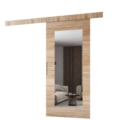 Posuvné dveře se zrcadlem BARRET 9 - 96 cm, dub sonoma