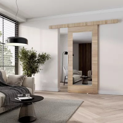 Posuvné dveře se zrcadlem BARRET 9 - 96 cm, dub sonoma