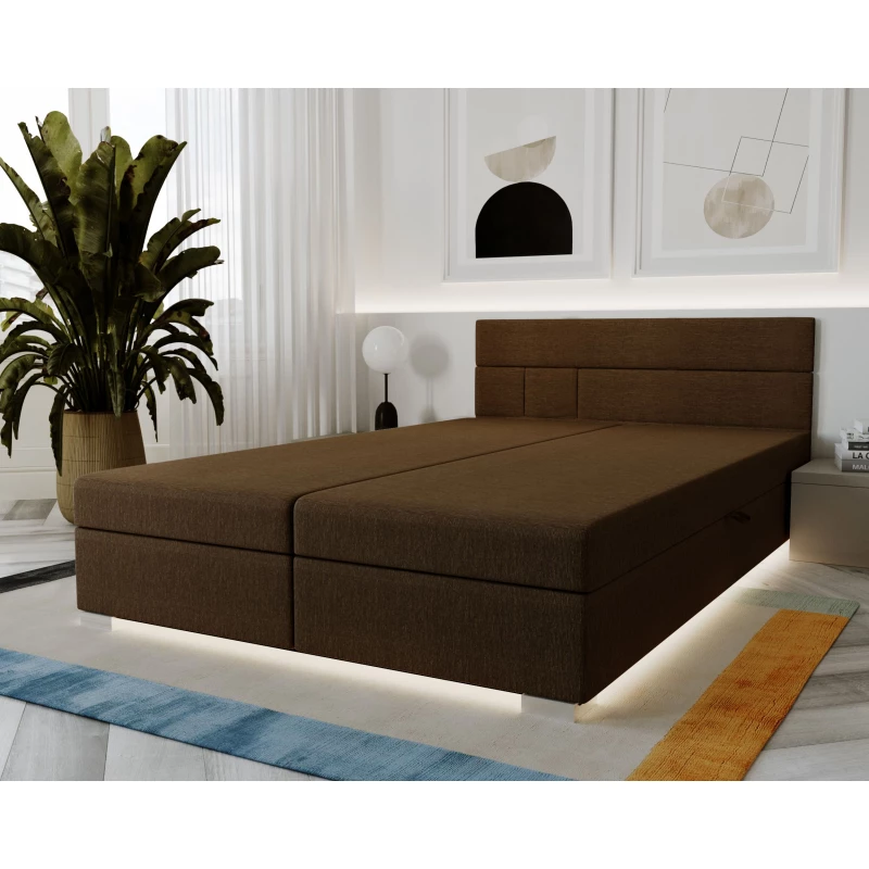 Boxspringová postel 160x200 ROSIE 1 - tmavě hnědá