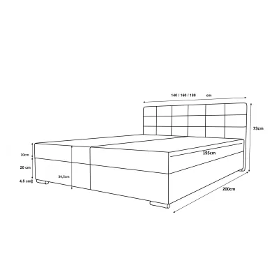 Boxspringová postel 160x200 ROSIE 1 - šedá