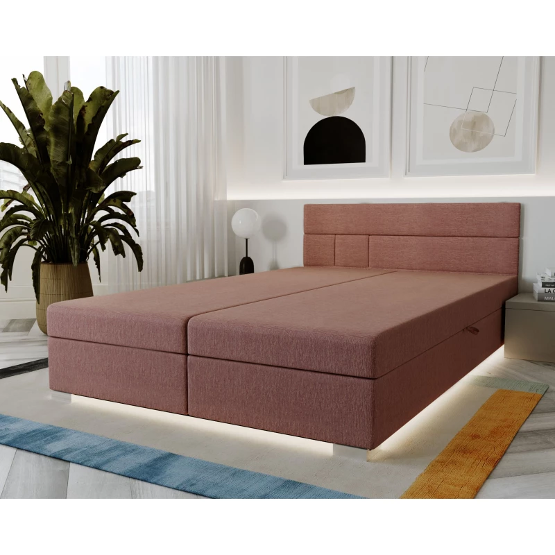 Boxspringová postel 180x200 ROSIE 1 - růžová
