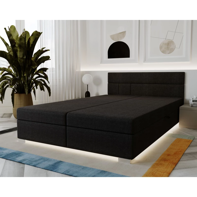 Boxspringová postel 180x200 ROSIE 2 - černá