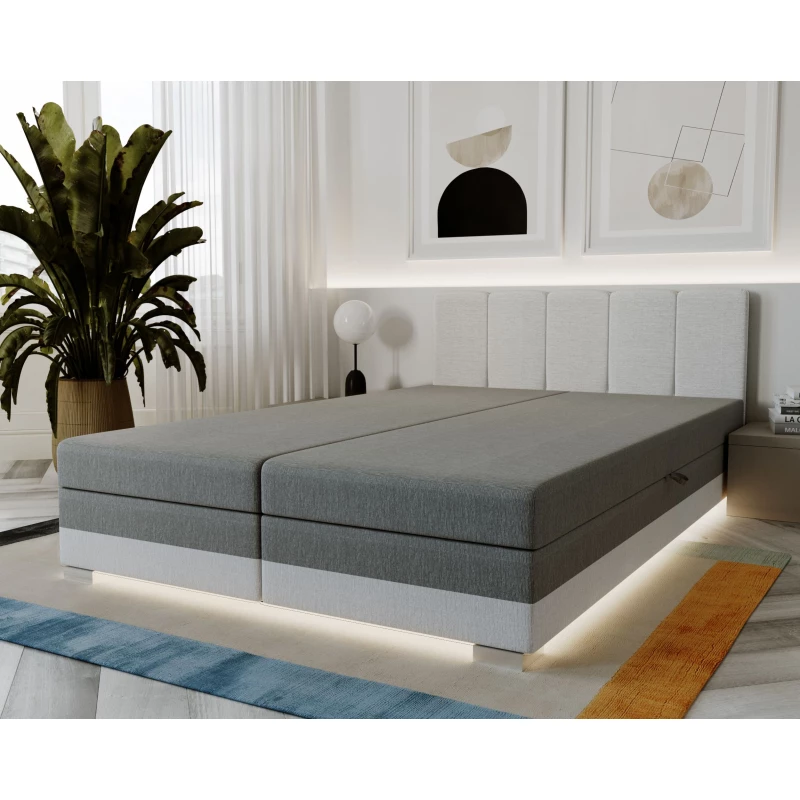 Kontinentální postel 140x200 ROSIE 5 - šedá / bílá