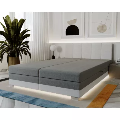 Kontinentální postel 140x200 ROSIE 5 - šedá / bílá