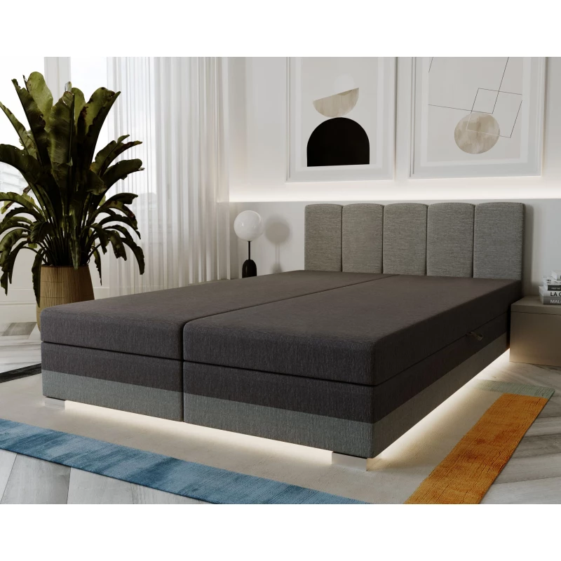 Kontinentální postel 160x200 ROSIE 6 - tmavě šedá / šedá