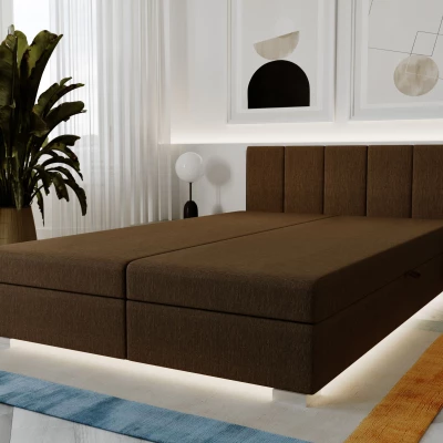 Hotelová postel 140x200 ROSIE 7 - tmavě hnědá