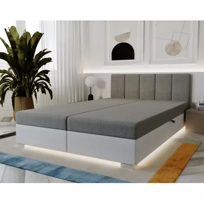 Hotelová postel 180x200 ROSIE 8 - šedá / bílá