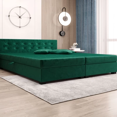 Manželská postel s úložným prostorem 140x200 ROSIE 11 - zelená