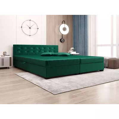 Manželská postel s úložným prostorem 140x200 ROSIE 11 - zelená