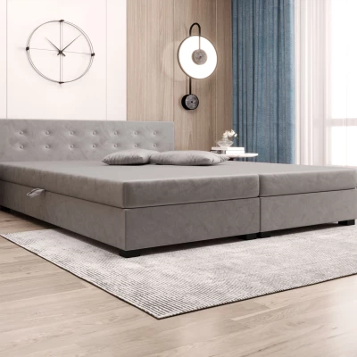 Manželská postel s úložným prostorem 160x200 ROSIE 11 - světle šedá