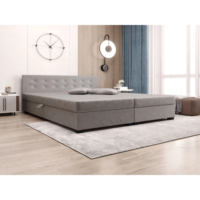Manželská postel s úložným prostorem 160x200 ROSIE 11 - světle šedá