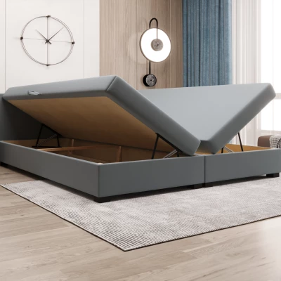 Manželská postel s úložným prostorem 160x200 ROSIE 11 - světle hnědá / ecru