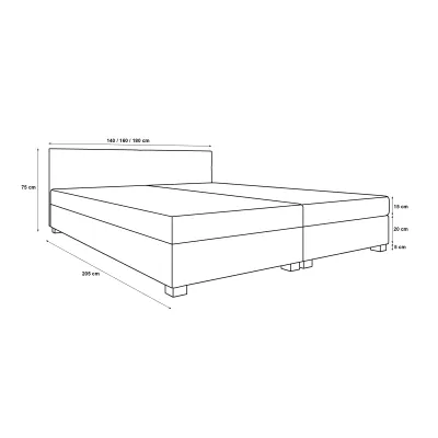 Manželská postel s úložným prostorem 160x200 ROSIE 11 - světle hnědá / ecru