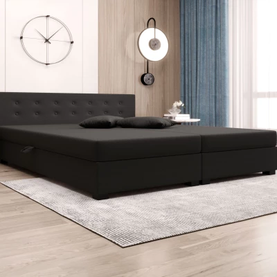 Manželská postel s úložným prostorem 140x200 ROSIE 12 - tmavě šedá