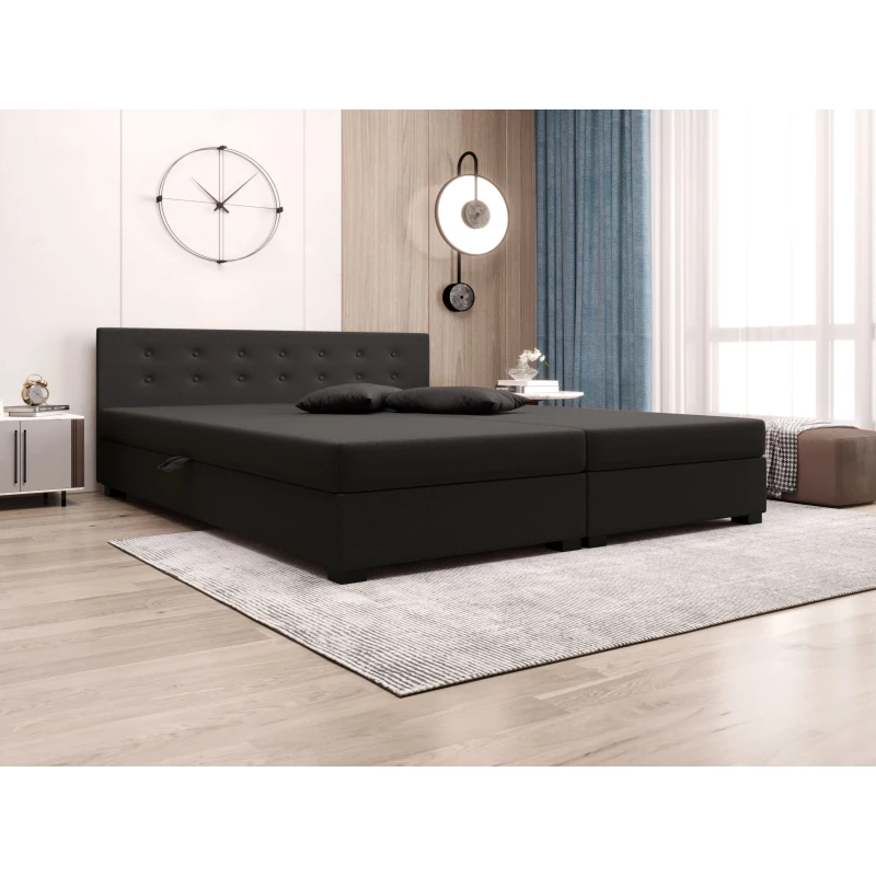 Manželská postel s úložným prostorem 140x200 ROSIE 12 - tmavě šedá