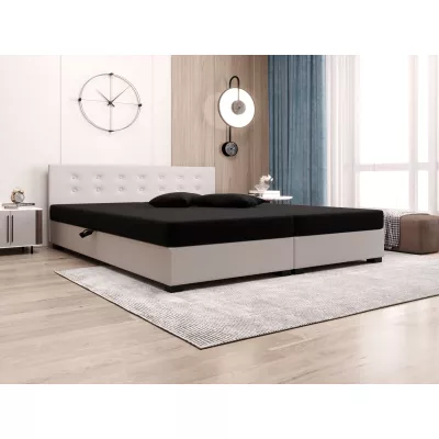 Manželská postel s úložným prostorem 140x200 ROSIE 12 - černá / ecru