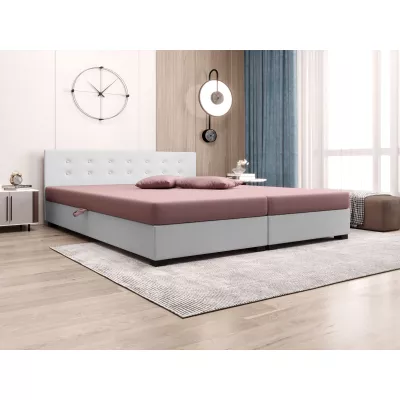 Manželská postel s úložným prostorem 140x200 ROSIE 12 - růžová / bílá
