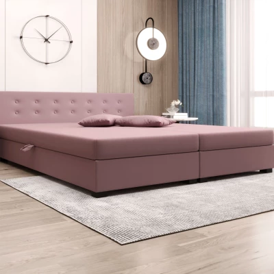 Manželská postel s úložným prostorem 140x200 ROSIE 12 - růžová