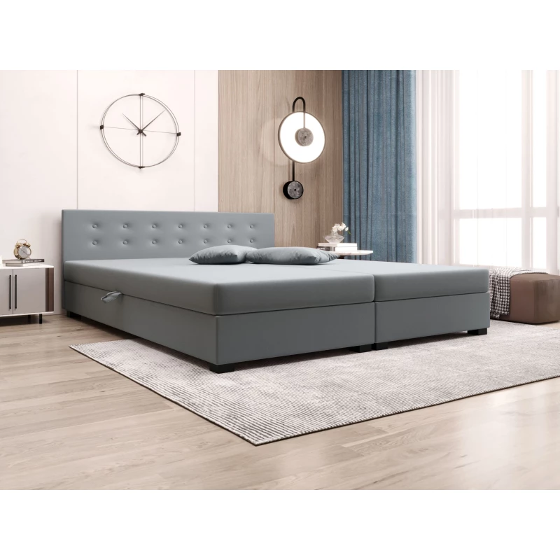 Manželská postel s úložným prostorem 140x200 ROSIE 12 - šedá
