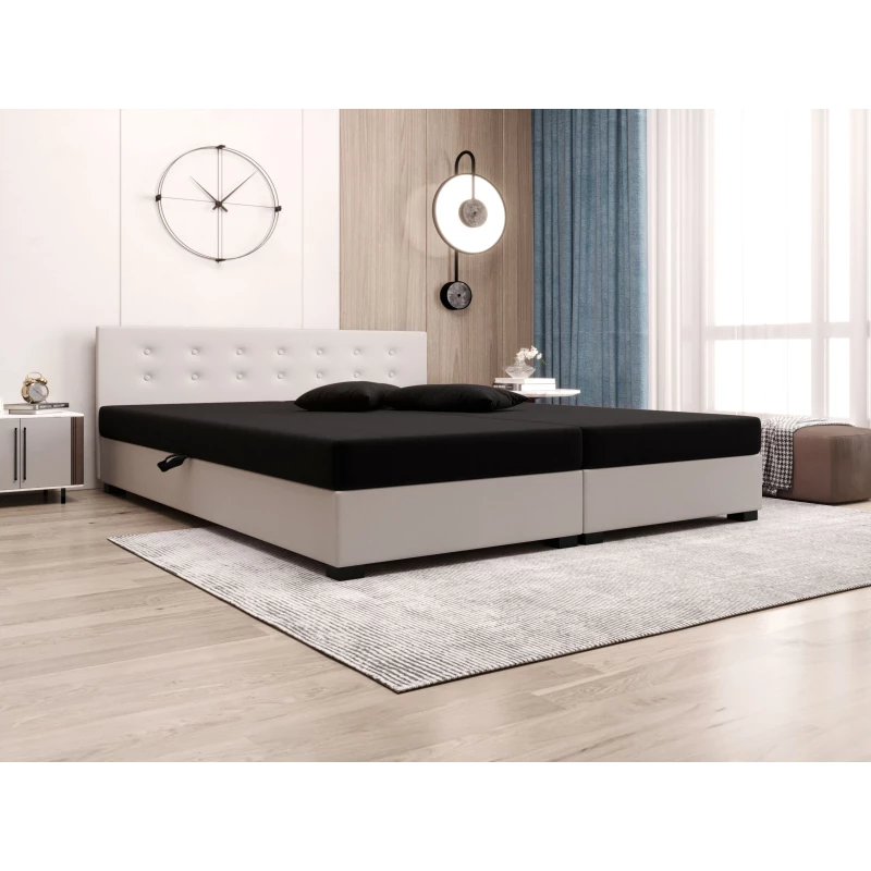 Manželská postel s úložným prostorem 180x200 ROSIE 12 - černá / ecru