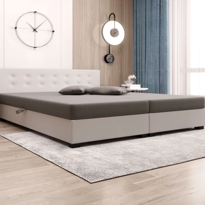 Manželská postel s úložným prostorem 180x200 ROSIE 12 - tmavě hnědá / ecru