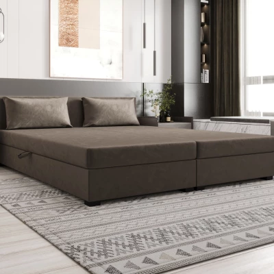 Kontinentální manželská postel 160x200 ROSIE 13 - hnědá