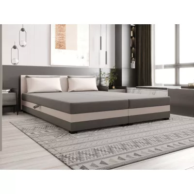 Kontinentální manželská postel 180x200 ROSIE 13 - tmavě béžová  / ecru