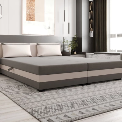 Kontinentální manželská postel 140x200 ROSIE 14 - tmavě béžová / ecru