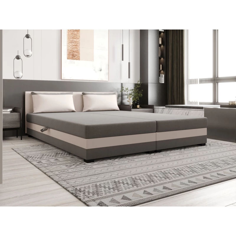 Kontinentální manželská postel 140x200 ROSIE 14 - tmavě béžová / ecru