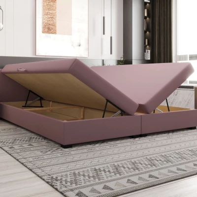 Kontinentální manželská postel 160x200 ROSIE 14 - světle hnědá / ecru